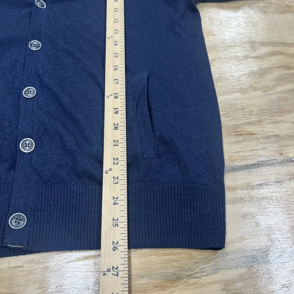 Gap Y2K Extra Fine Merino Wool Cardigan Sweater Mens XL Navy Blue Academia